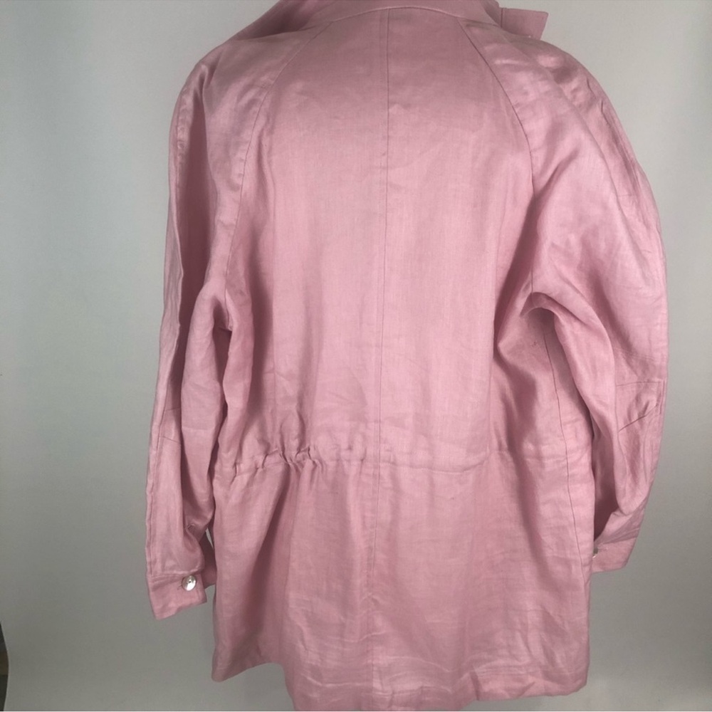 NWOT Neiman Marcus pink linen jacket L - Picture 7 of 8